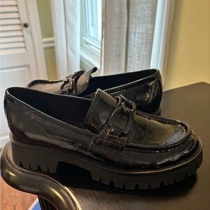 Nine West Black Patent Leather Loafers